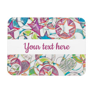 Hand Drawn By EDDArt - Stars And Hearts 1 Magnet