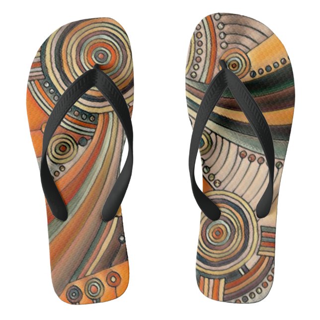 Hand Drawn By EDDArt - Thoughts 1 Flip Flops (Footbed)