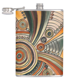 Hand Drawn By EDDArt - Thoughts 1 Hip Flask