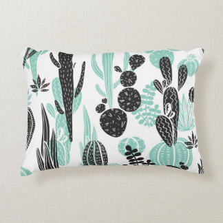 Hand Drawn Cacti: Doodle Seamless Accent Pillow