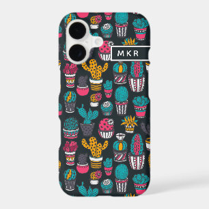 Hand Drawn Cactus in Sketch Style Pattern