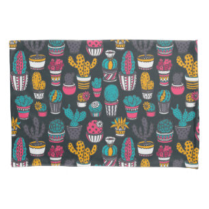 Hand Drawn Cactus in Sketch Style Pattern Pillowcase