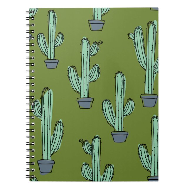 Hand drawn cactus pattern notebook (Front)