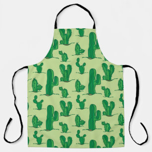 Hand-drawn cactus: seamless pattern. apron