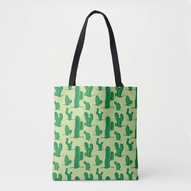 Hand-drawn cactus: seamless pattern. tote bag (Front)