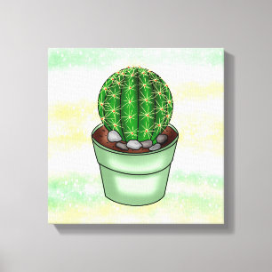 Hand drawn Cactus Succulent   Canvas Print