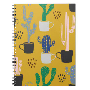 Hand-Drawn Cactus Vintage Pattern Notebook