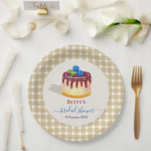 Hand Drawn Cake Dessert Sweet Cute Bridal Shower Paper Plate