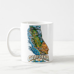 Hand Drawn California Travel Art Landmark Coffee Mug