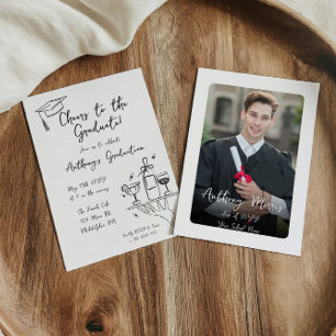 Hand drawn Calligraphy Graduation cheers invite