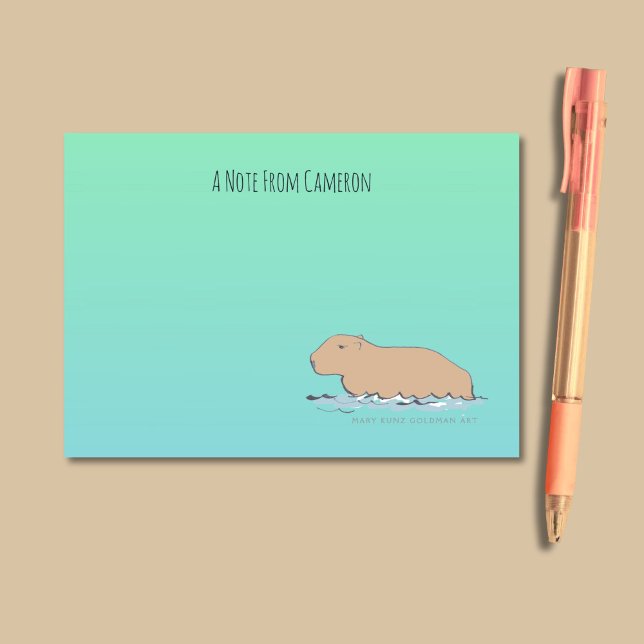 Hand-Drawn Capybara Cute Wildlife Zoo Animal Post-it Notes (These handy notes feature my own hand-drawn capybara and humorous, vintage style typography.)