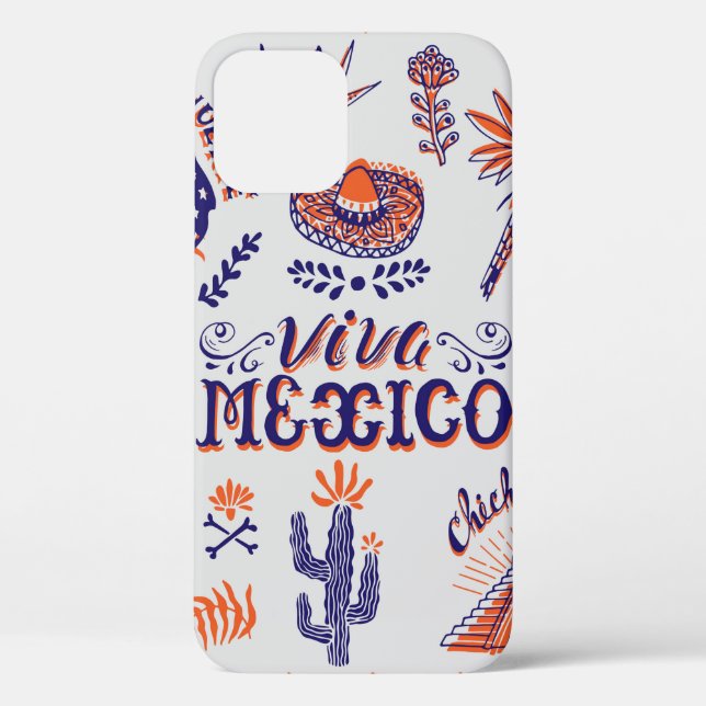 hand drawn card with national symbols and elements Case-Mate iPhone case (Back)