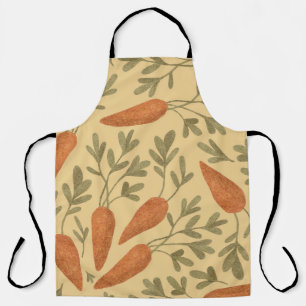 Hand-drawn carrots, colourful seamless pattern. apron