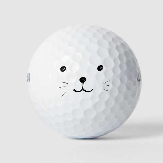 Hand Drawn Cartoon Cat Pictures Cute Kitty Pics Golf Balls (Front)