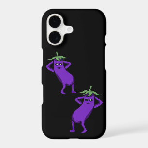 Hand Drawn Cartoon Cute Eggplants Posing Keychain