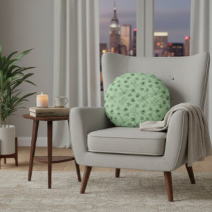 Hand-Drawn Cartoon Insects Pattern Round Pillow