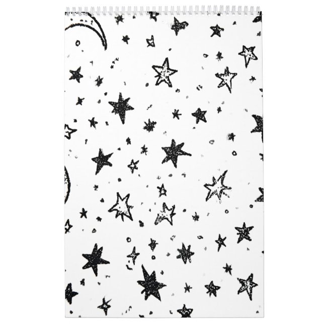 Hand Drawn Celestial Night Sky Pattern Calendar (Cover)