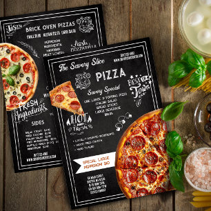 Hand-drawn Chalkboard Pizza Restaurant Menu