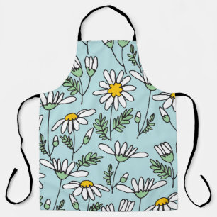 Hand-Drawn Chamomile Pattern. Apron