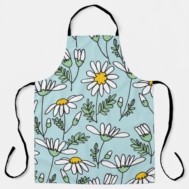 Hand-Drawn Chamomile Pattern. Apron (Front)