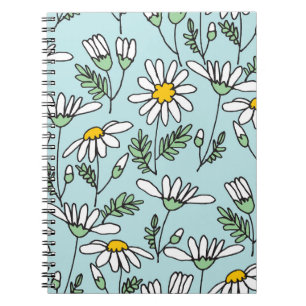 Hand-Drawn Chamomile Pattern. Notebook