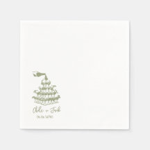 Hand Drawn Champagne Tower Glass Wedding Napkins