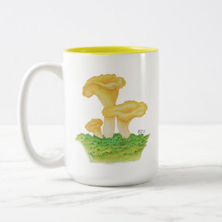 Hand Drawn Chanterelle Mushroom Two-Tone Coffee Mug