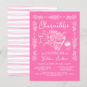 Hand Drawn Charcuterie Board Bridal Shower Invitation