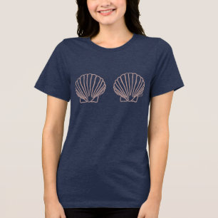 Hand-drawn Cheeky Clam Shells Tri-Blend Shirt