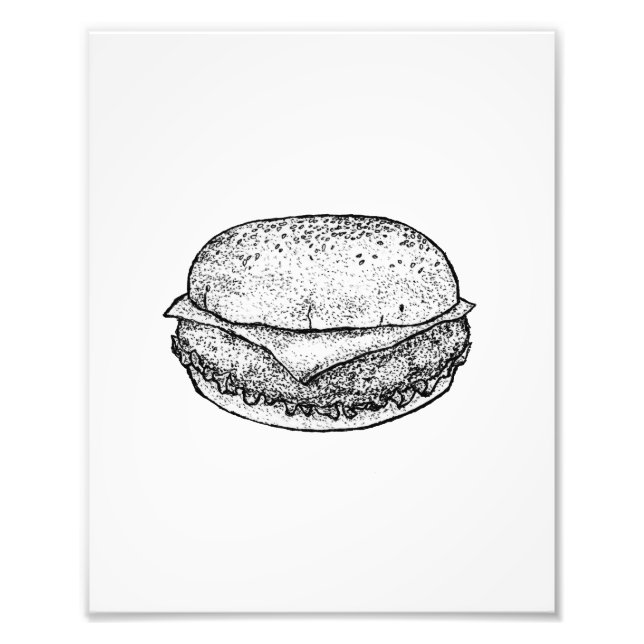 Hand-Drawn Cheeseburger Art Print (Front)