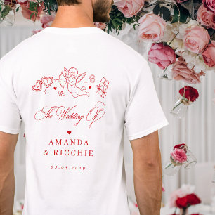 Hand Drawn Cherub Vintage Cupid Wedding Favor T-Shirt