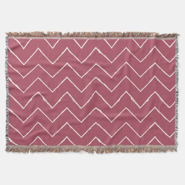Hand drawn Chevron pattern Throw Blanket (Front)
