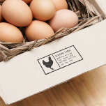 Hand-drawn Chicken Vintage Family Farm Egg Carton Rubber Stamp<br><div class="desc">A family farm egg stamp with a hand drawn chicken, vintage style typography and a rustic border. This stamp is perfect for egg cartons, business cards, paper bags, sales tags, and more! Personalize these stamps by changing the text in the template boxes to your own custom farm info. Check out...</div>
