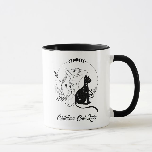 Hand Drawn Childless Cat Lady Mug (Right)
