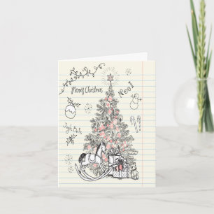 Hand Drawn Child's Scribble Christmas Tree Card
