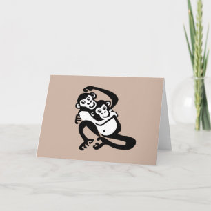 Hand drawn CHIMPANZEE- Bonobo - Wildlife - Primate Card