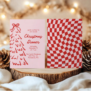Hand Drawn Christmas Dinner Holiday Party Invite