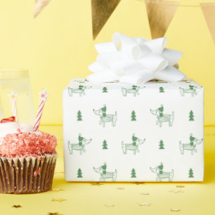 Hand-Drawn Christmas Dog Wrapping Paper Roll