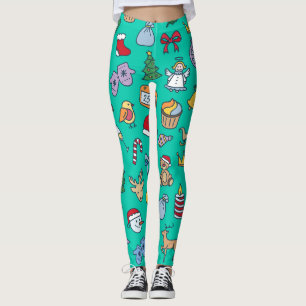 Hand Drawn Christmas: Festive Seamless. Leggings