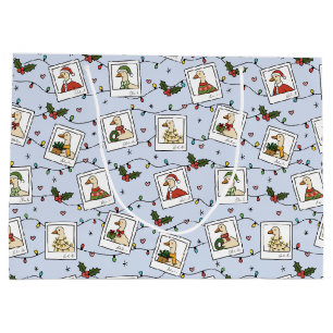 Hand Drawn  Christmas Geese - Large Gift Bag