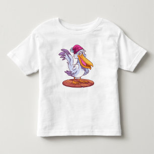 Hand Drawn Christmas Pelican Cartoon Illustration- Toddler T-shirt