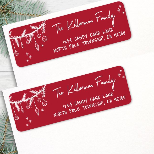 Hand Drawn Christmas Return Address (Hand Drawn Christmas Return Address label )