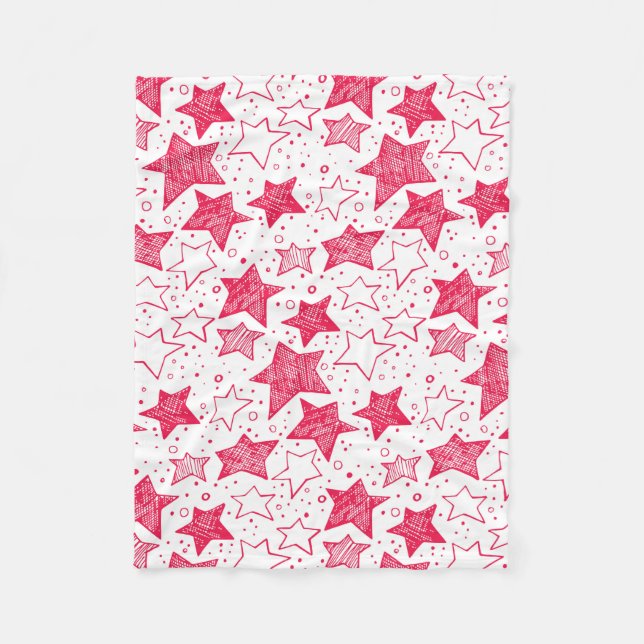 Hand drawn Christmas stars Fleece Blanket (Front)