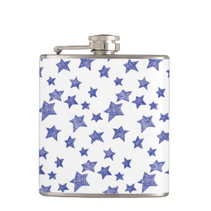 Hand drawn Christmas stars Hip Flask