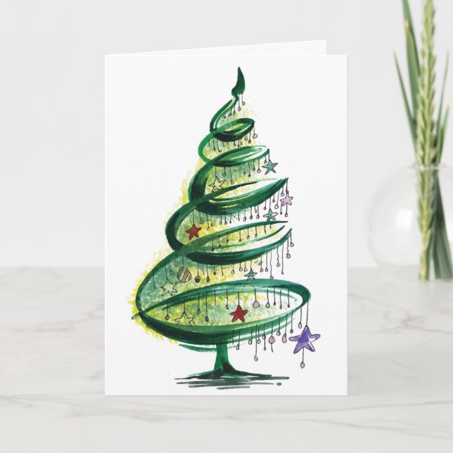Hand drawn Christmas tree Card (Front)
