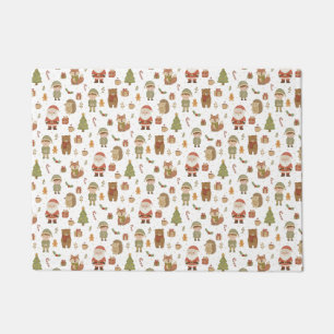Hand Drawn Christmas Woodland Doormat
