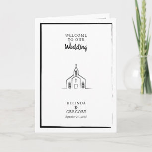 Hand Drawn Church Wedding Order of Service Program