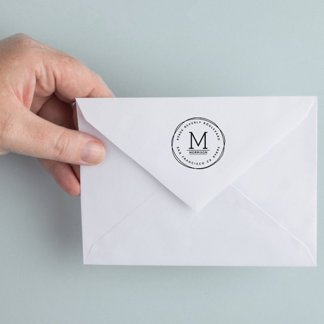 Hand-drawn Circles | Custom Initial Return Address Rubber Stamp (Creator Uploaded)