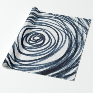 Hand-drawn circles spiral pattern with abstract do wrapping paper