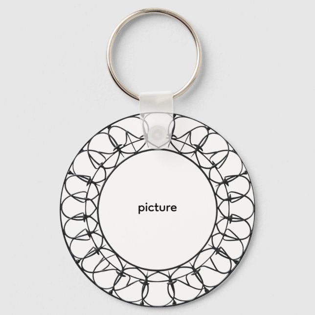 hand drawn circular shape gift for your loved ones keychain (Front)